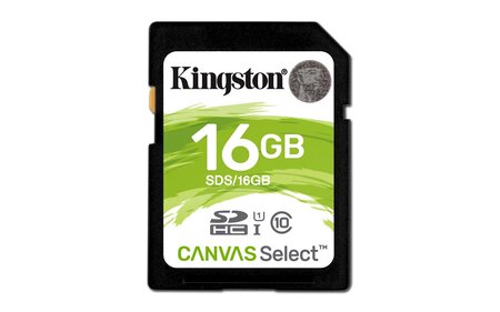Carte mémoire Secure Digital (SD) Kingston Canvas Select 16 Go SDHC Class 10