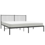 vidaXL Cadre de lit métal avec tête de lit noir 183x213 cm
