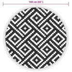 vidaXL Tapis d'extérieur ARAKIL blanc et noir Ø160 cm PP
