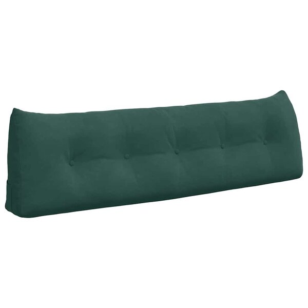 vidaXL Coussin de Dos Vert foncé 160 x 24 x 50 cm Velours