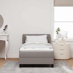 vidaXL Lit à ressorts avec matelas Taupe 90 x 190 cm tissu