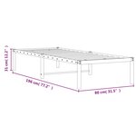 vidaXL Cadre de lit métal sans matelas blanc 75x190 cm