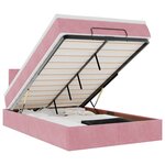 vidaXL Cadre de lit ottoman avec matelas rose 120x200 cm velours