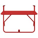 Table de balcon suspendue pliable vidaXL Rouge 60x40 cm Acier