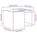 vidaXL Table basse Chêne noir 50 5 x 50 x 33 cm Bois d'ingénierie