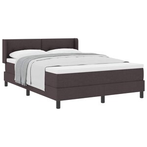 vidaXL Lit à ressorts avec tête de lit Marron foncé 200 x 140 cm tissu