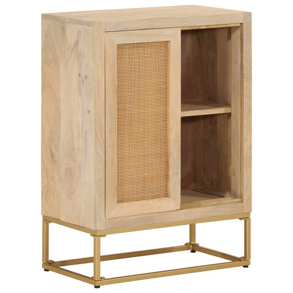 vidaXL Buffet noir 55x30x76 cm bois massif de manguier et fer