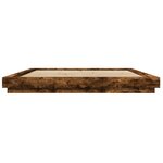 vidaXL Cadre de lit chêne fumé 200x200 cm bois d'ingénierie