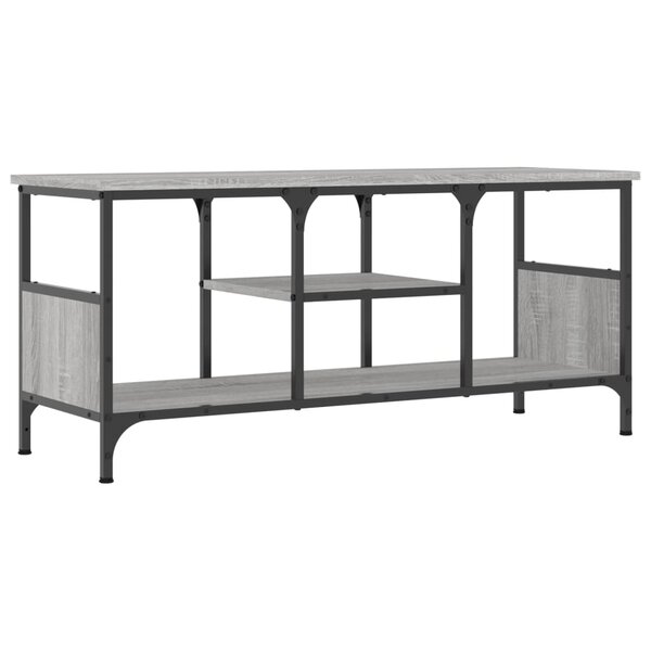 vidaXL Meuble TV sonoma gris 100x35x45 cm bois d'ingénierie et fer