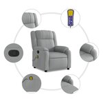 vidaXL Fauteuil de massage inclinable gris clair tissu