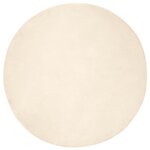 vidaXL Tapis en Fourrure Synthétique de Lapin Crème Ø 200 cm Polyester