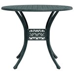 vidaXL Table de jardin vert Ø90x75 cm aluminium coulé