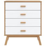 vidaXL Armoire à tiroirs OLDEN blanc et marron bois de pin solide