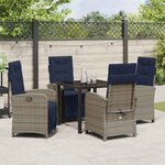 vidaXL Ensemble de salle à manger pour jardin 5 Pièces Gris polyrotin