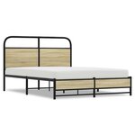 vidaXL Cadre de lit sans matelas 140x200 cm chêne sonoma