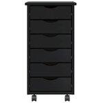 vidaXL Armoire roulante avec tiroirs MOSS noir bois de pin solide