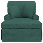 vidaXL Chaise lounge avec jupe Vert foncé 91 x 157 x 91 cm tissu