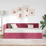 vidaXL Cadre de lit d'angle avec matelas 2 Pièces Vert Velours