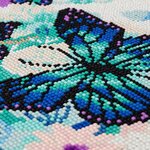 Tableau strass diamant crystal art orchidée et papillon 30cm
