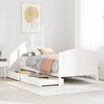 vidaXL Cadre de lit sans matelas blanc 75x190 cm bois de pin massif