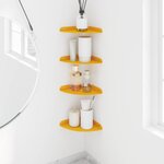 vidaXL Étagère flottante 4 Pièces Jaune moutarde 18 x 18 x 2 cm