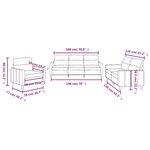 vidaXL Ensemble de canapés 3 Pièces avec coussins Taupe Tissu