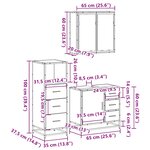 vidaXL Ensemble de meubles de salle de bain 3 Pièces Chêne marron