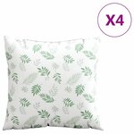 vidaXL Coussins Éparpillés Feuille 4 Pièces Motif feuille 50 x 50 cm
