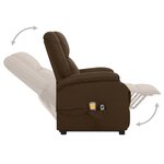 vidaXL Fauteuil de massage Marron foncé Tissu