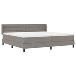vidaXL Lit à ressorts avec matelas Taupe 200 x 200 cm Polyester