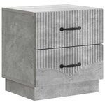 vidaXL Cabinet de chevet 2 Pièces Gris béton 43 x 34 5 x 44 5 cm