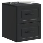 vidaXL Cabinet de chevet mural 2 pc Noir 34 5 x 33 x 40 cm