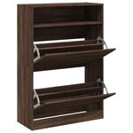 vidaXL Armoire à chaussures 2 tiroirs rabattables chêne marron