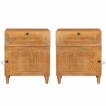 vidaXL Table de chevet avec tiroir Marron clair 50 x 33 x 60 cm