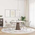vidaXL Chaise pliante 8 pc Simili cuir Sable 48 x 43 5 x 81 cm