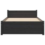 vidaXL Cadre de lit sans matelas noir bois massif 90x200 cm