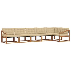 vidaXL Ensemble de canapés d'extérieur 6 pc Naturel et Beige