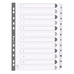 Intercalaires Imprimés À Touches Plastifiées - 12 Touches 1 À 12 - A4 - Blanc - X 25 - Exacompta