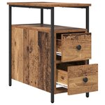 vidaXL Cabinet de chevet avec tiroir 2 Pièces Bois ancien 30 x 60 x 60 cm