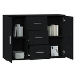 vidaXL Buffet Noir 91x29 5x65 cm Bois d'ingénierie