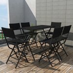 vidaXL Ensemble à manger d'extérieur pliable 7Pièces Acier Résine tressée
