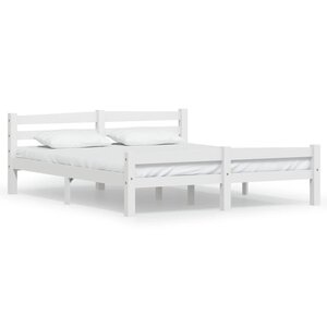 vidaXL Cadre de lit sans matelas blanc bois de pin massif 160x200 cm