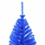 vidaXL Demi sapin de Noël artificiel avec support Bleu 240 cm PVC