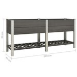 vidaXL Lit surélevé de jardin avec étagère 200x50x90 cm WPC Gris