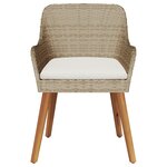 vidaXL Chaises de jardin avec coussins 2 Pièces Beige Poly Rattan