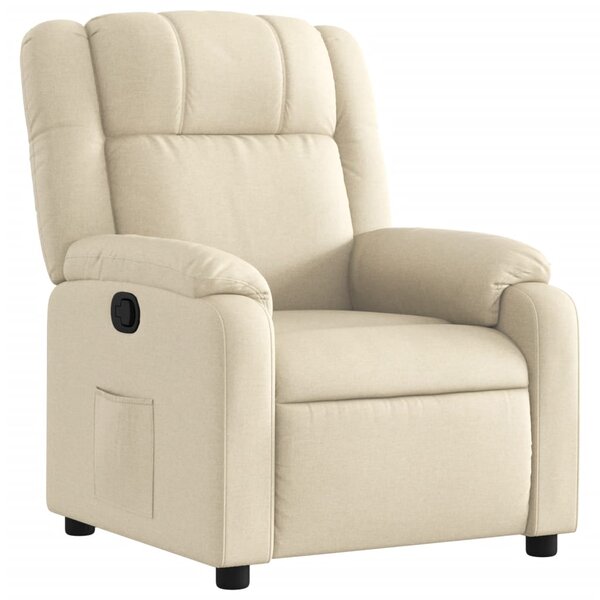 vidaXL Fauteuil inclinable Crème Tissu
