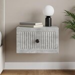 vidaXL Cabinet de chevet mural Gris béton 33 x 34 5 x 20 cm