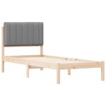 vidaXL Cadre de lit avec tête de lit rembourrée Gris clair 75 x 190 cm