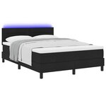 vidaXL Lit à ressorts avec matelas avec LED Noir 140 x 200 cm tissu
