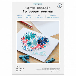FRENCH KITS-French'Kits - Cartes Postales - Le cœur popup-Kit créatif fabriqué avec amour en France